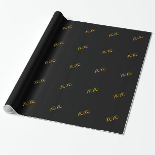 Papel De Regalo XOXO, oro en negro