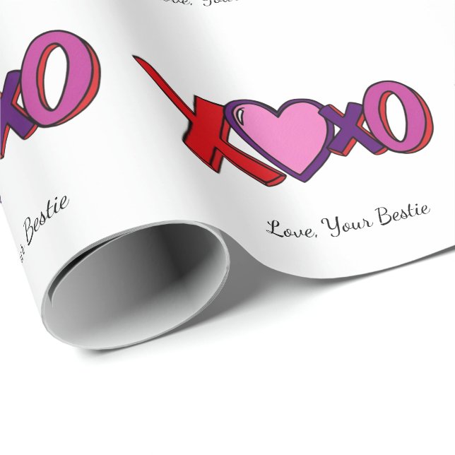 Papel De Regalo XOXO personalized paper,Valentines Day  (Esquina del rollo)