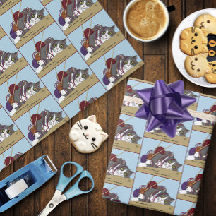 Papel De Regalo Yarn Knitting Funny Cat