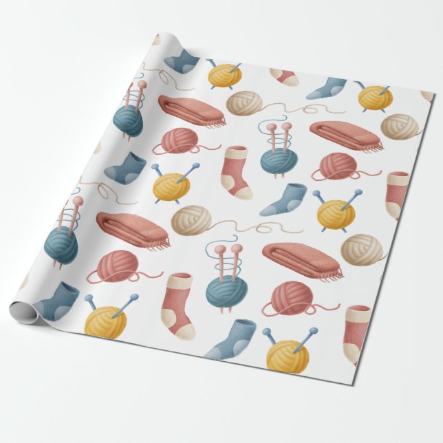 Papel De Regalo Yarn personalizado, mantas y calcetines (Desenrollado)
