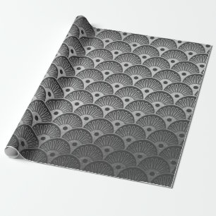 Papel De Regalo Yate del Vip de los gris plateados de las ondas de