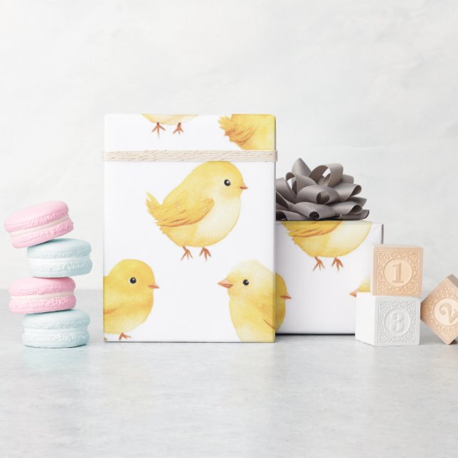 Papel De Regalo Yellow Chickens Baby Shower (Baby Shower)