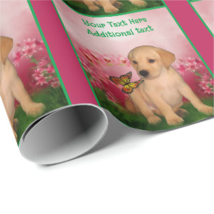 Papel De Regalo Yellow Lab Puppy Dog Art Personalizado