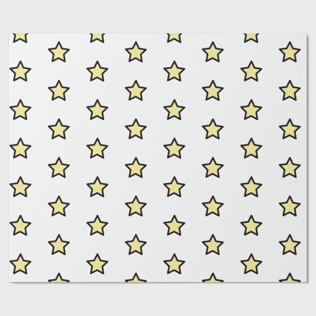 Papel De Regalo Yellow Star Pattern Minimalist Modern (Superficie plana)