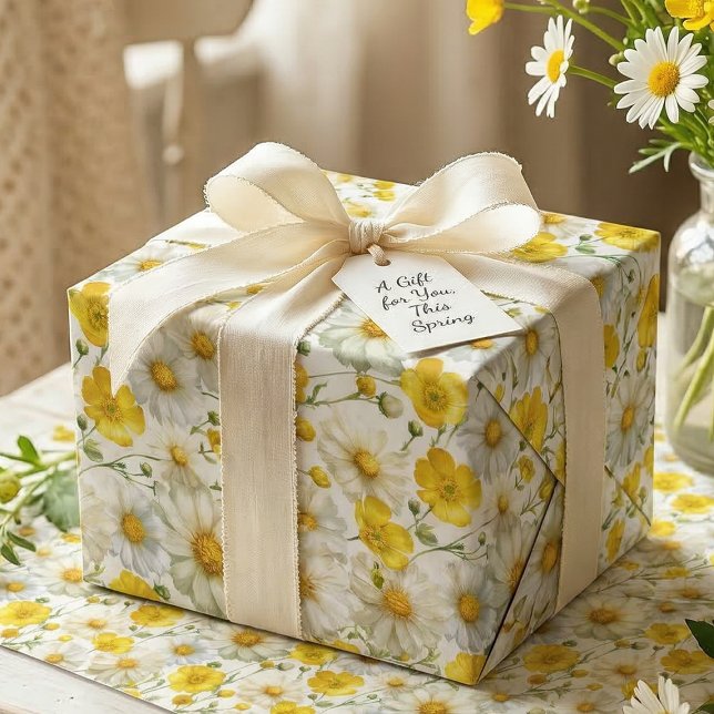 Papel De Regalo Yellow Watercolor Wildflowers Pattern  (Subido por el creador)