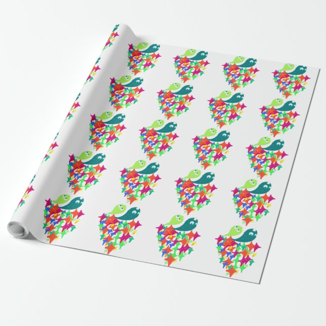 Papel De Regalo Yeti Monstruo Brillante (Desenrollado)