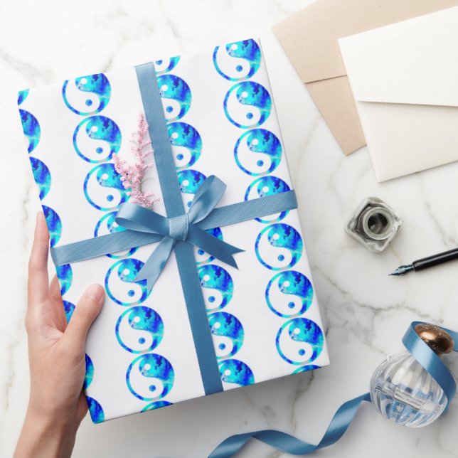 Papel De Regalo Yin Yang azul (Regalar)