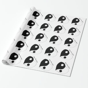 Papel De Regalo Yin Yang Heart (B/W)