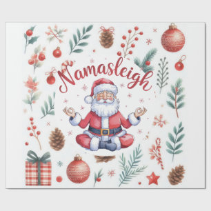 Papel De Regalo Yoga de Santa Claus con temas de Navidades
