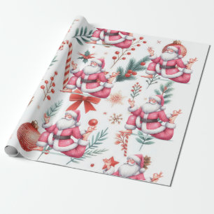 Papel De Regalo Yoga de Santa Claus con temas de Navidades