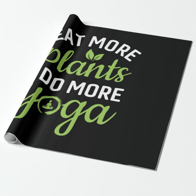 Papel De Regalo Yoga Lover | Comer Más Plantas Hacer Más Yoga (Desenrollado)