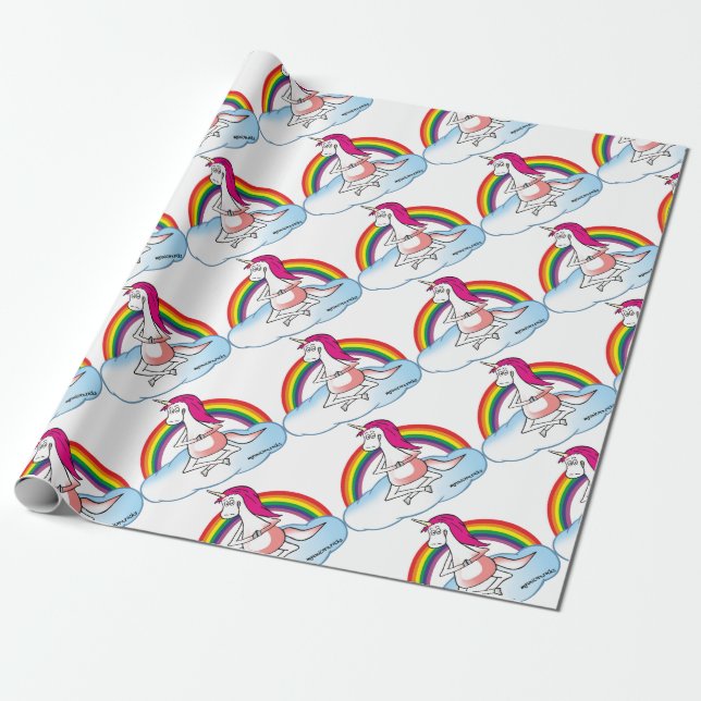 Papel De Regalo Yoga Unicorn (Desenrollado)