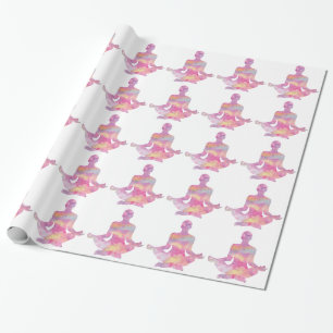 Papel De Regalo Yogui rosada púrpura meditating