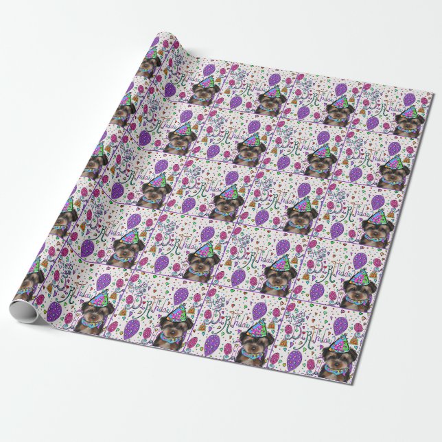 Papel De Regalo Yorkie Poo (Desenrollado)