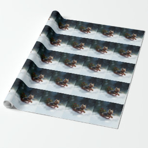 Papel De Regalo Yorkshire Terrier Navidad nieve invierno