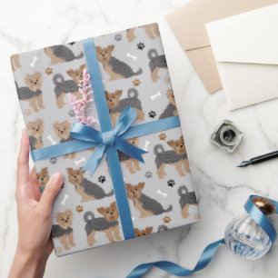 Papel De Regalo Yorkshire Terrier Paws and Bones Yorkie Dog