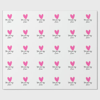 Papel De Regalo you are my love pink red heart watercolor kidretro