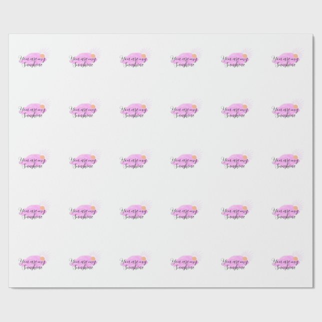 Papel De Regalo you are my sunshine pink purple sun rays clouds (Superficie plana)