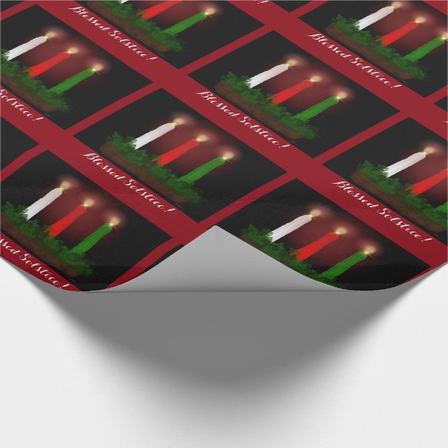 Papel De Regalo Yule Candles Winter Solsticio Bruja Wiccan Pagan (Esquina)