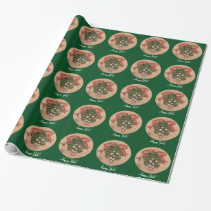 Papel De Regalo Yule Winter Solstice Mistletoe Retro