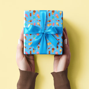 Papel De Regalo Yummy Ice Cream Pattern Azul