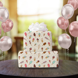 Papel De Regalo Yummy Ice Cream Pattern   Crema de vainilla