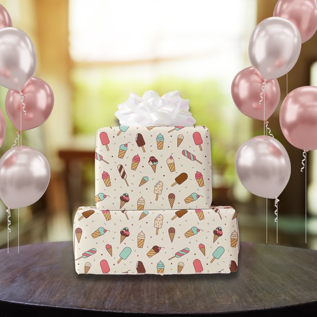 Papel De Regalo Yummy Ice Cream Pattern | Crema de vainilla (Subido por el creador)
