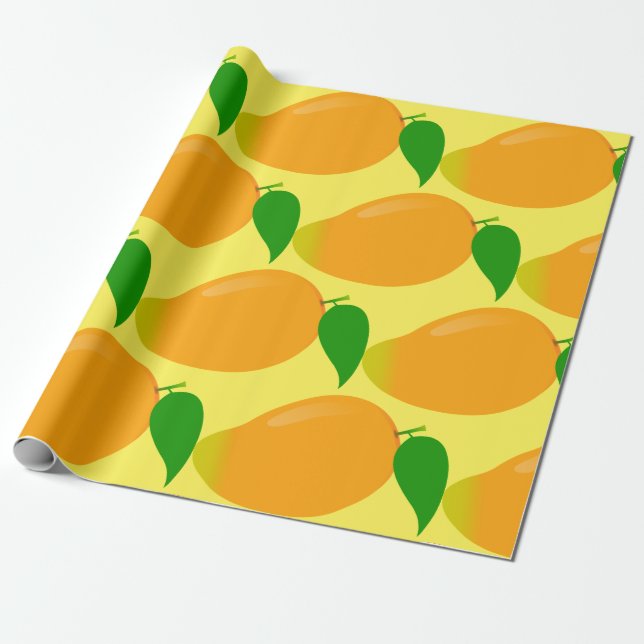 Papel De Regalo Yummy Mango Tropical Summer Fruit (Desenrollado)