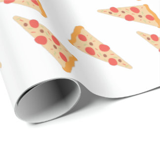 Papel De Regalo Yummy Pizza y Pepperoni Foodie Watercolor Patter
