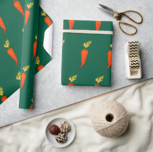 Papel De Regalo Zanahoria juguetona acuarela