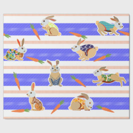 Papel De Regalo Zanahorias y Conejitos