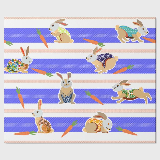 Papel De Regalo Zanahorias y Conejitos (Costura)