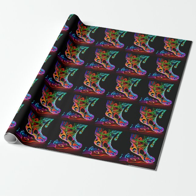 Papel De Regalo Zapatilla de neón (Desenrollado)