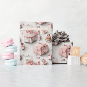 Papel De Regalo Zapatillas de ballet y tutús en suave elegancia ro
