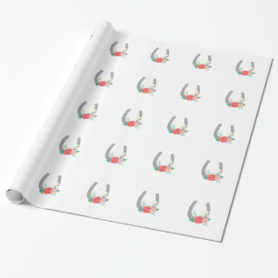 Papel De Regalo Zapato floral del caballo