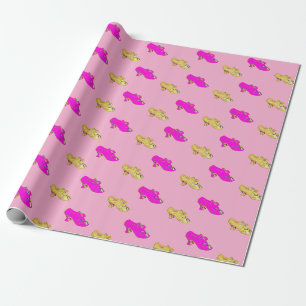 Papel De Regalo Zapatos de cosecha rosada de moda