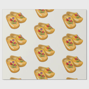 Papel De Regalo Zapatos de madera holandeses con tulipanes, Klompe