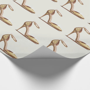Papel De Regalo Zapatos de tacón dorados con brillo elegantes