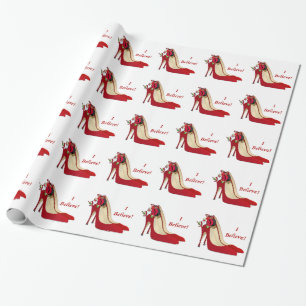 Papel De Regalo Zapatos de tacón rojo alto / Santa Elf / Creo!