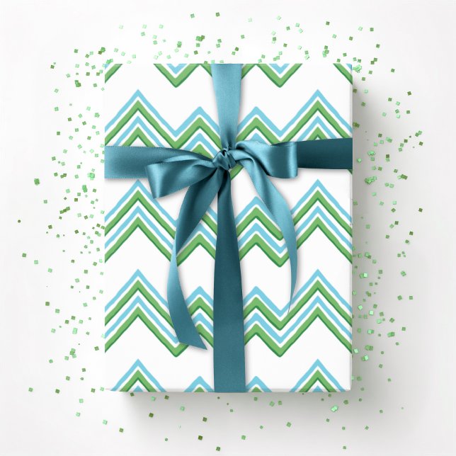 Papel De Regalo Zaza Chevron Wave in Green and Aqua (Subido por el creador)