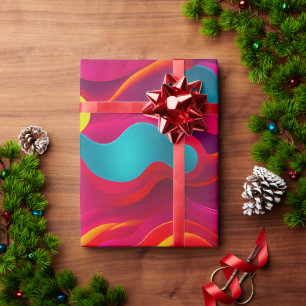 Papel De Regalo Zebra Strides ondas Patrón Arcoiris de la Marina R