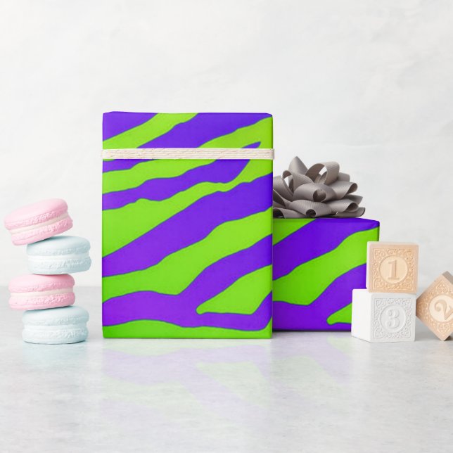 Papel De Regalo Zebra verde (Baby Shower)