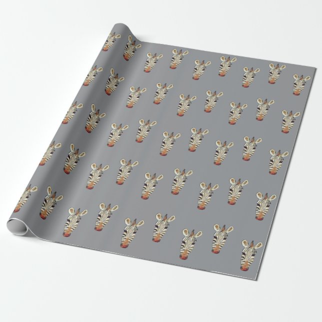 Papel De Regalo Zebra's Head Wrapping Paper (Desenrollado)