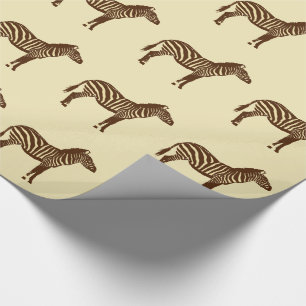 Papel De Regalo Zebras - Marrón de chocolate y Tan de camello