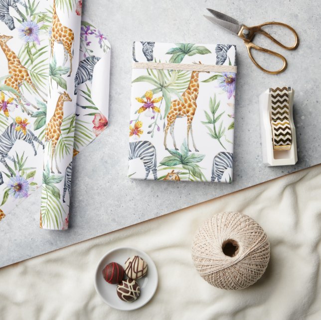 Papel De Regalo Zebras y jirafas Oh Mi (Artesanía)