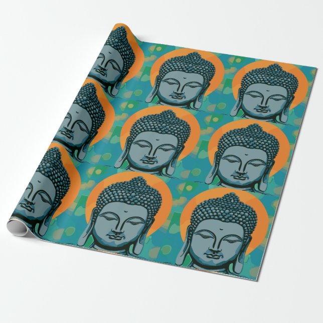 Papel De Regalo Zen Buddha Head (Desenrollado)