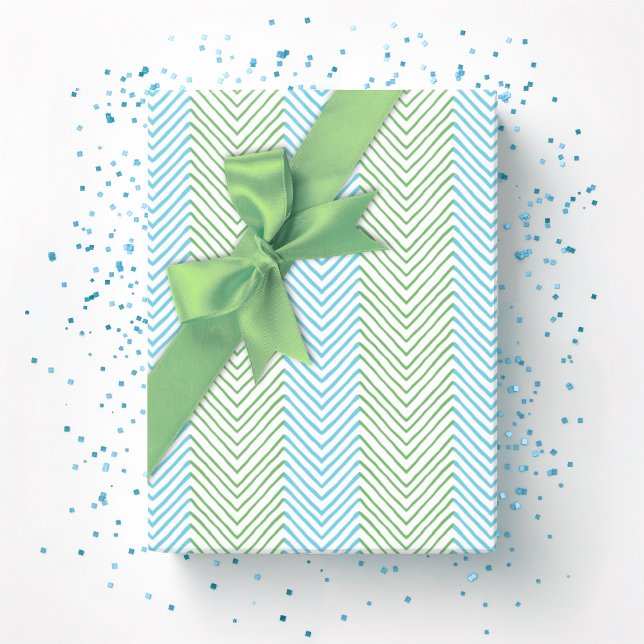 Papel De Regalo Zeta Chevron Stripe in Green and Aqua (Subido por el creador)