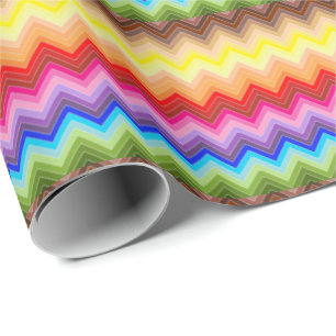 Papel De Regalo Zig Zag arcoiris