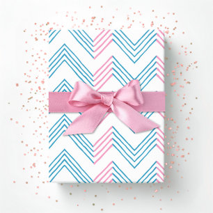Papel De Regalo Ziggy Chevron en Rosa y Aqua