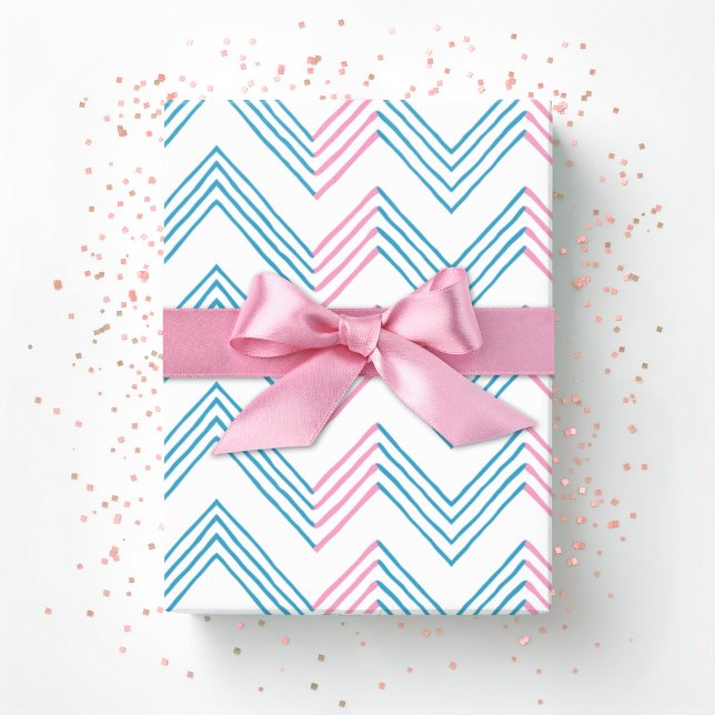 Papel De Regalo Ziggy Chevron en Rosa y Aqua (Subido por el creador)